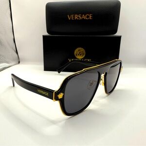 Versace unisex Ve2199 Medusa logo aviator sunglasses NWB new